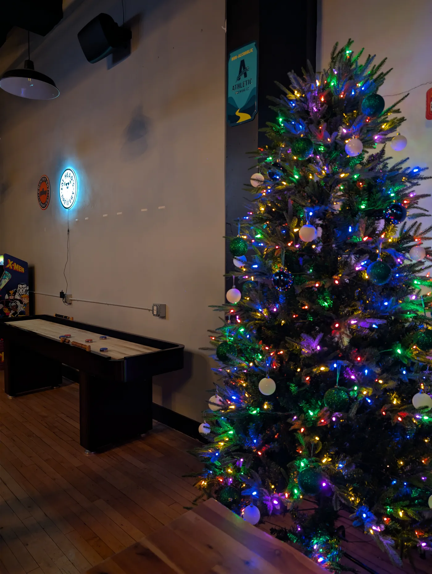 Holiday bar setup at Two Social